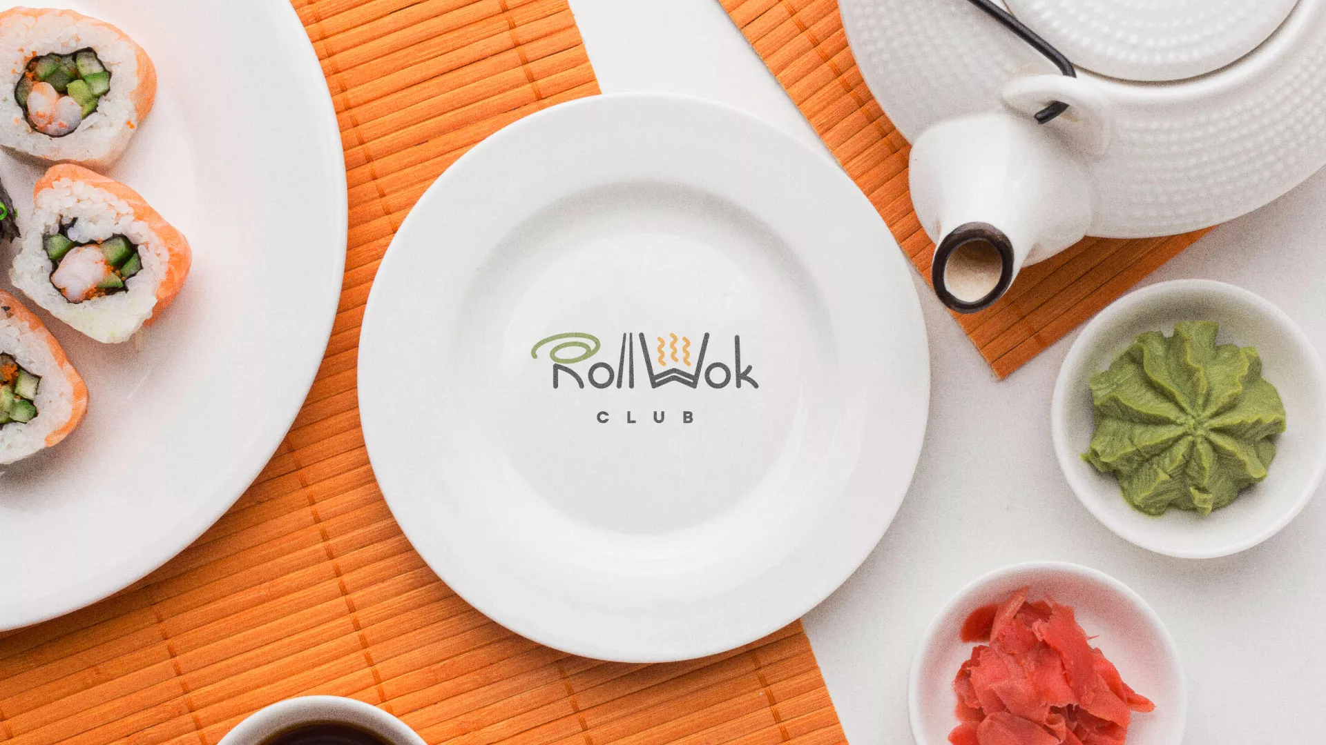 Разработка логотипа и фирменного стиля в Жердевке для суши-бара «Roll Wok Club» Разработка логотипа и фирменного стиля в Жердевке для суши-бара «Roll Wok Club»